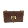 Sac bandoulière Bos Taurus en cuir de veau marron Pinko