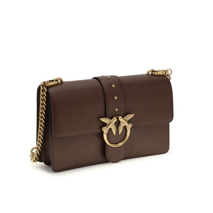 Sac bandoulière Bos Taurus en cuir de veau marron Pinko
