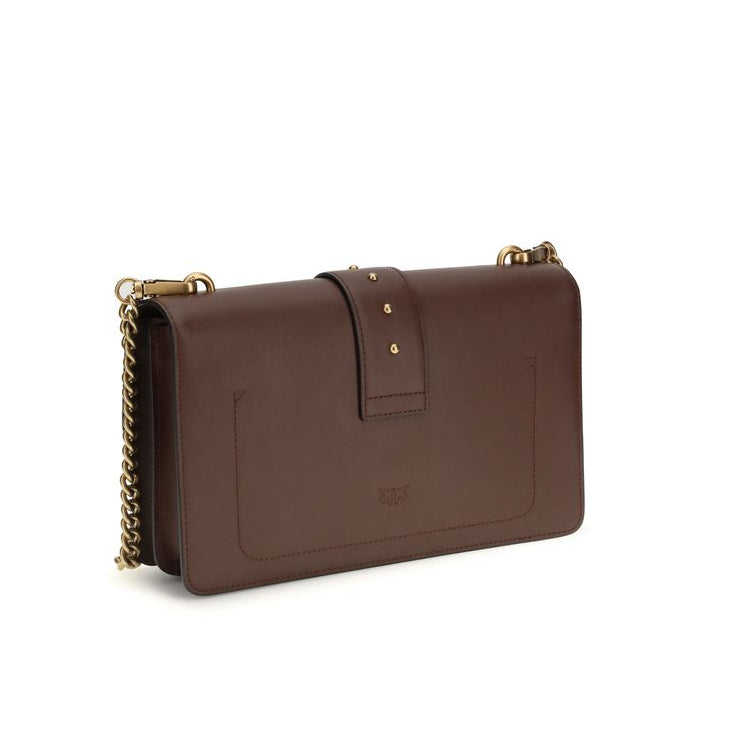 Sac bandoulière Bos Taurus en cuir de veau marron Pinko