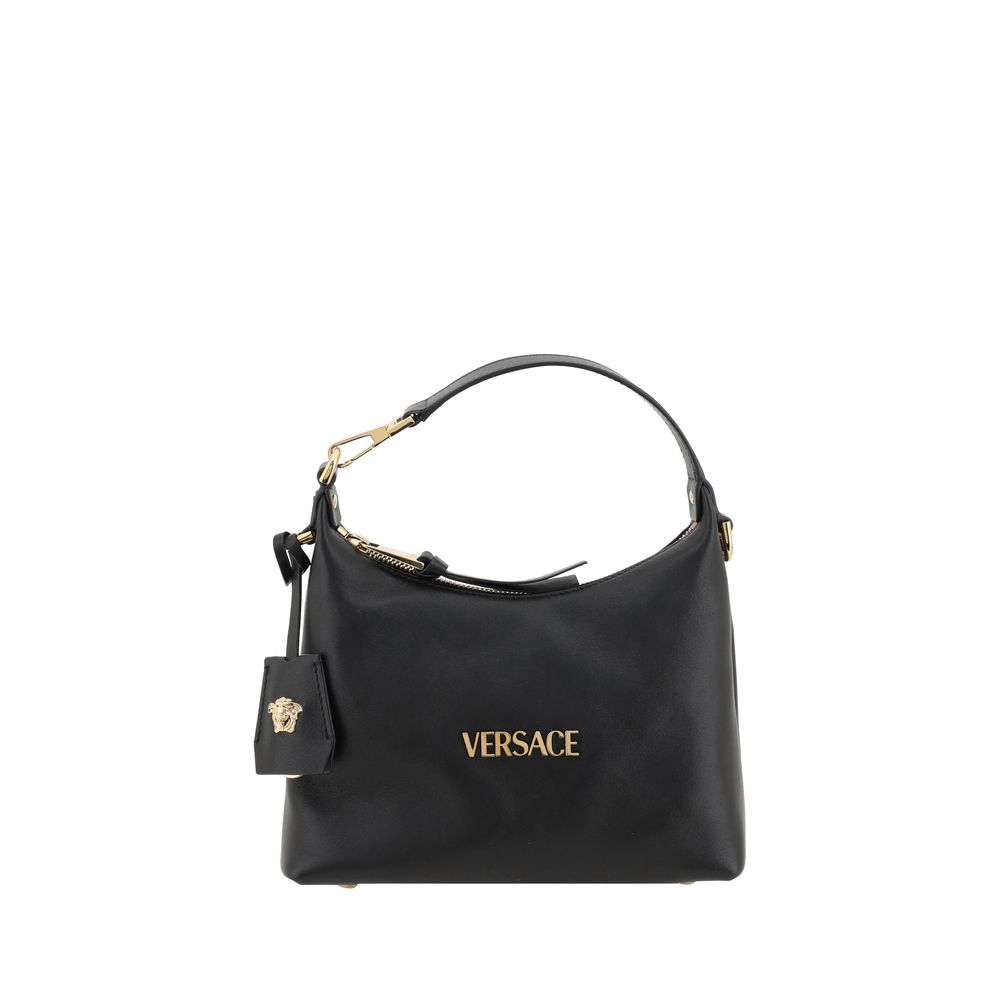 Sac à main Bos Taurus en cuir de veau noir Versace