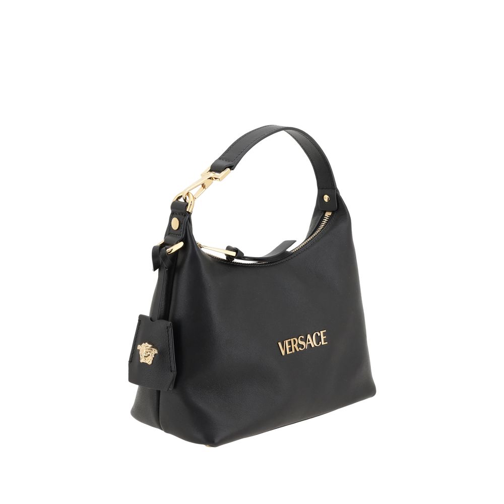 Sac à main Bos Taurus en cuir de veau noir Versace