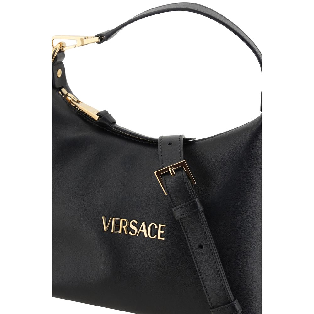 Sac à main Bos Taurus en cuir de veau noir Versace