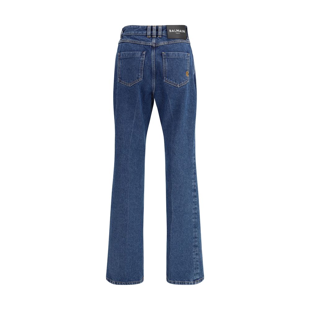 Jean droit en coton bleu Balmain