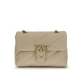 Sac bandoulière Bos Taurus en cuir de veau beige Pinko