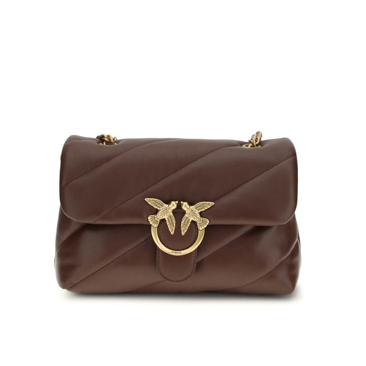 Sac bandoulière Bos Taurus en cuir de veau marron Pinko