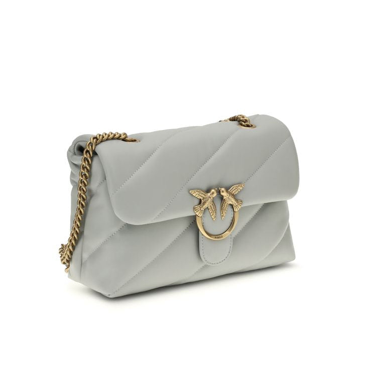 Sac bandoulière Bos Taurus en cuir de veau gris Pinko