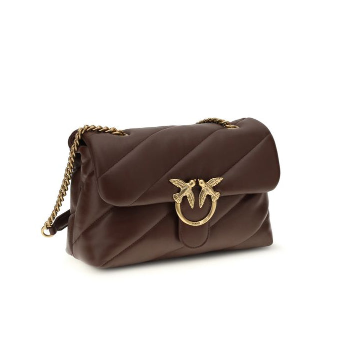 Sac bandoulière Bos Taurus en cuir de veau marron Pinko
