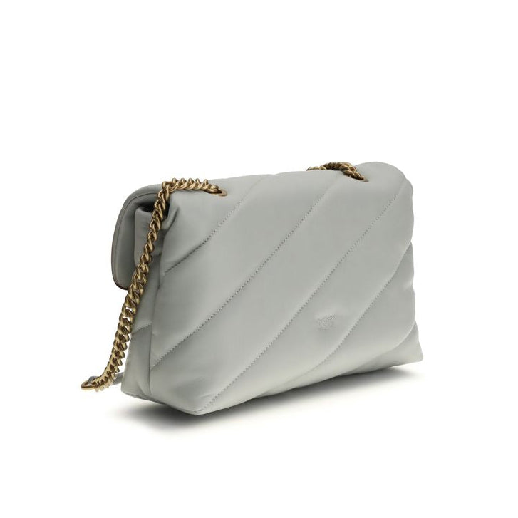 Sac bandoulière Bos Taurus en cuir de veau gris Pinko