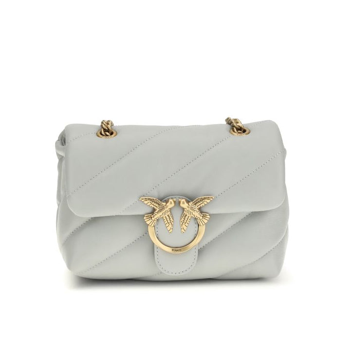 Sac bandoulière Bos Taurus en cuir de veau gris Pinko