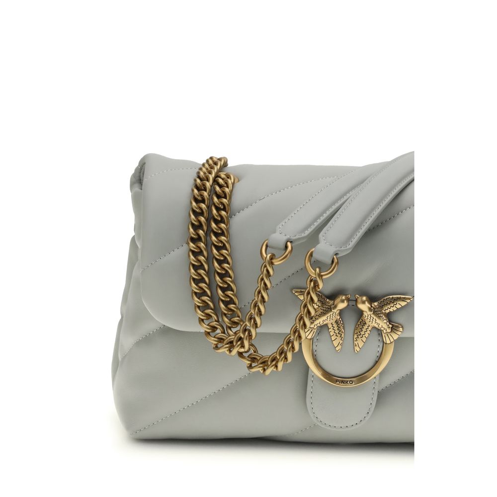 Sac bandoulière Bos Taurus en cuir de veau gris Pinko
