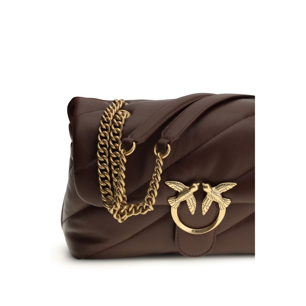 Sac bandoulière Bos Taurus en cuir de veau marron Pinko