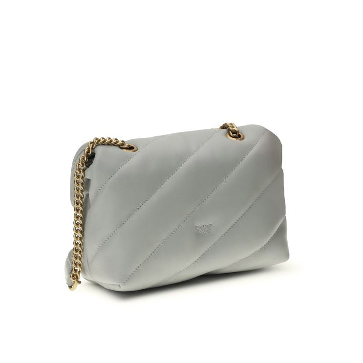 Sac bandoulière Bos Taurus en cuir de veau gris Pinko