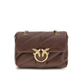 Sac bandoulière Bos Taurus en cuir de veau marron Pinko