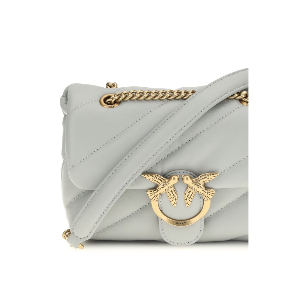 Sac bandoulière Bos Taurus en cuir de veau gris Pinko