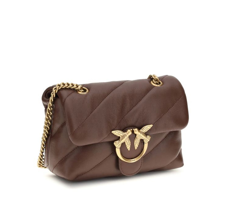 Sac bandoulière Bos Taurus en cuir de veau marron Pinko