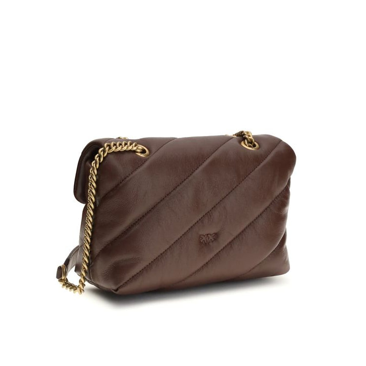 Sac bandoulière Bos Taurus en cuir de veau marron Pinko
