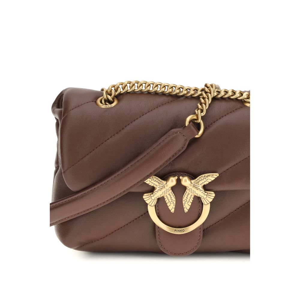 Sac bandoulière Bos Taurus en cuir de veau marron Pinko