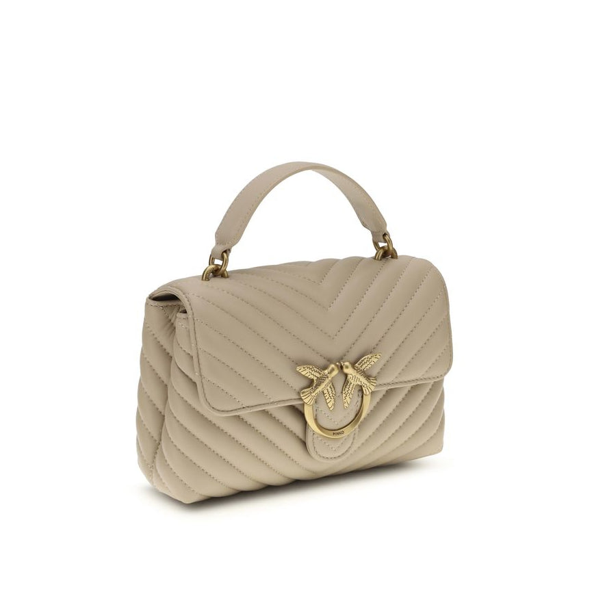 Sac à main Bos Taurus en cuir de veau beige Pinko
