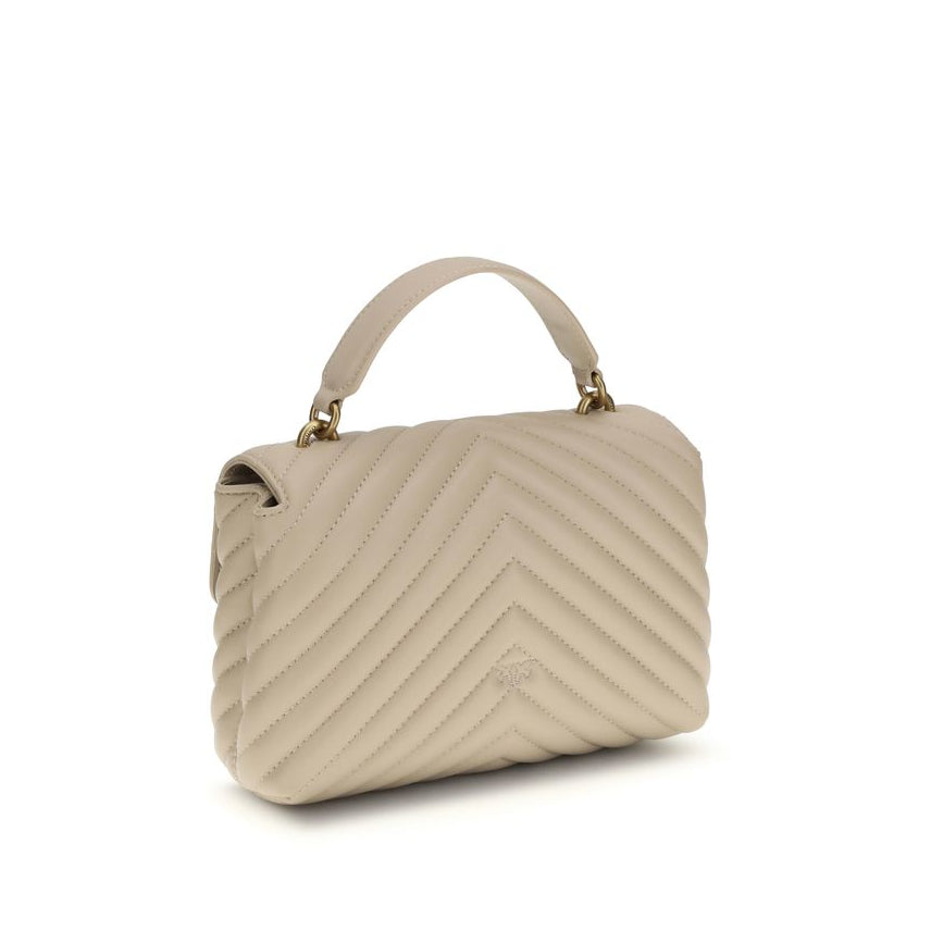 Sac à main Bos Taurus en cuir de veau beige Pinko