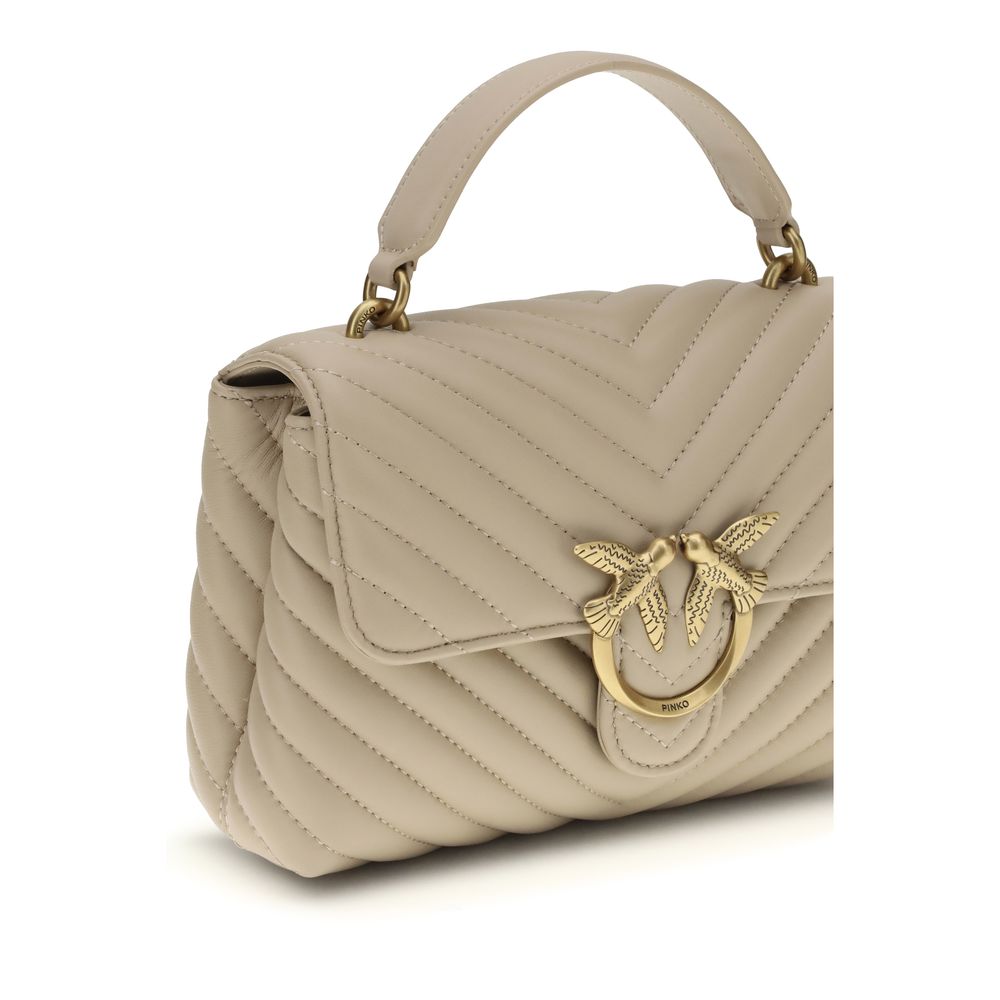 Sac à main Bos Taurus en cuir de veau beige Pinko