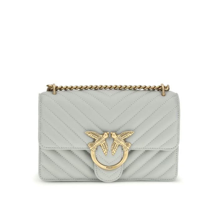 Sac bandoulière Bos Taurus en cuir de veau gris Pinko