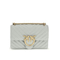Sac bandoulière Bos Taurus en cuir de veau gris Pinko