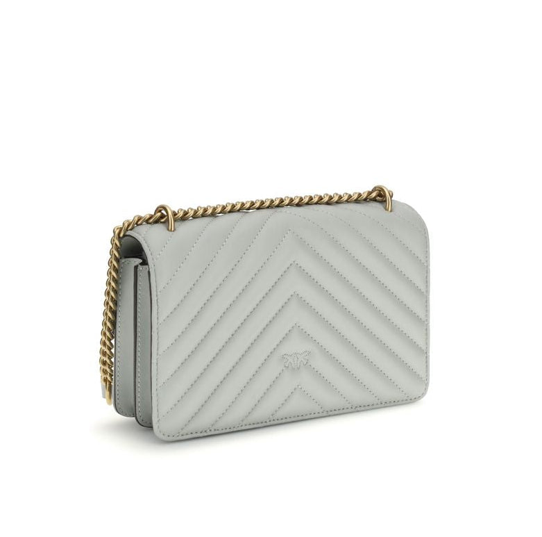 Sac bandoulière Bos Taurus en cuir de veau gris Pinko