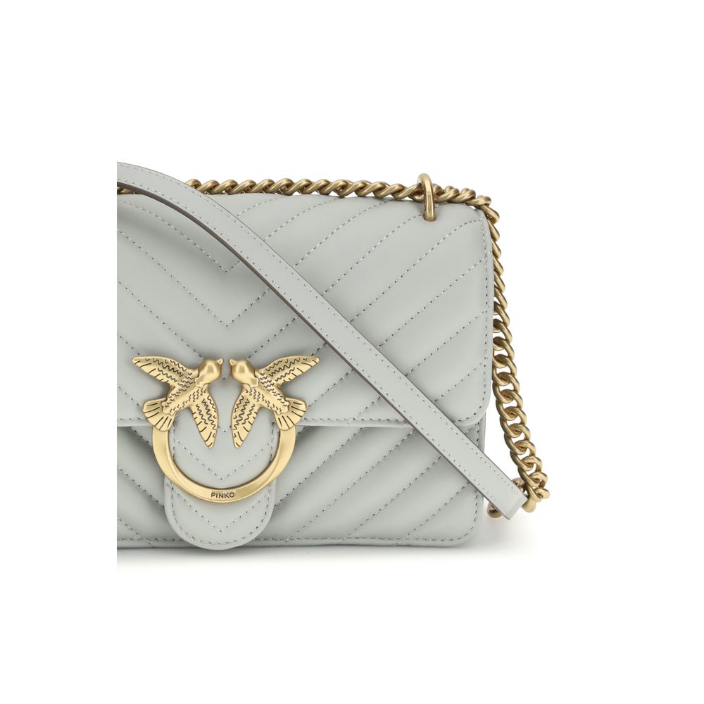 Sac bandoulière Bos Taurus en cuir de veau gris Pinko