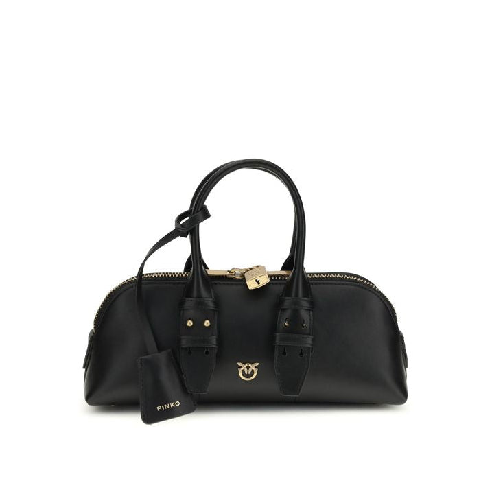 Sac à main Bos Taurus en cuir de veau noir Pinko