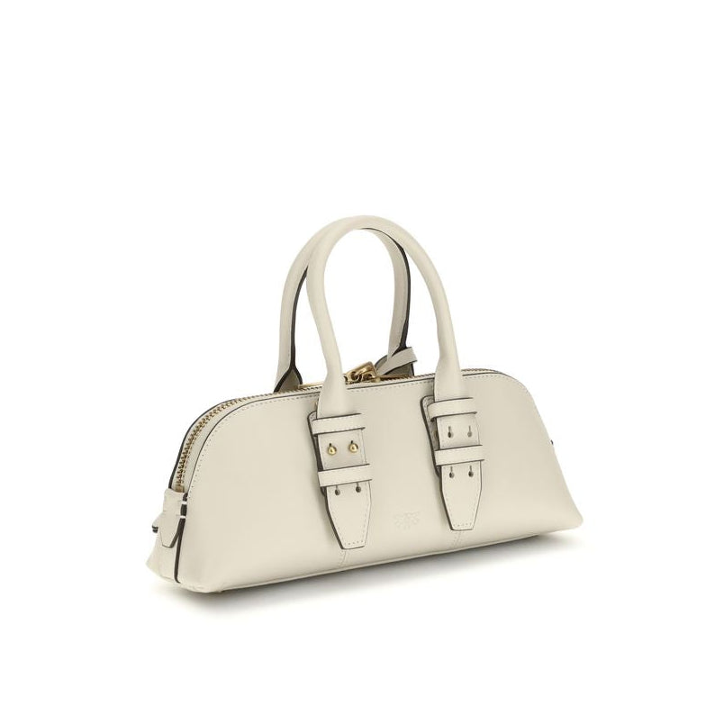 Sac à main Bos Taurus en cuir de veau beige Pinko
