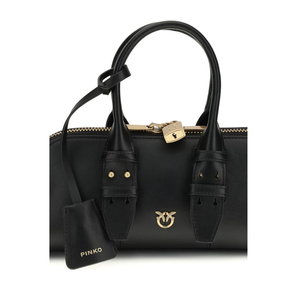 Sac à main Bos Taurus en cuir de veau noir Pinko