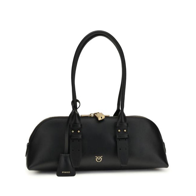 Sac bandoulière Bos Taurus en cuir de veau noir Pinko