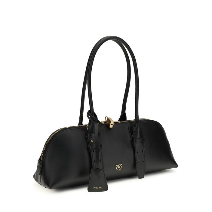 Sac bandoulière Bos Taurus en cuir de veau noir Pinko