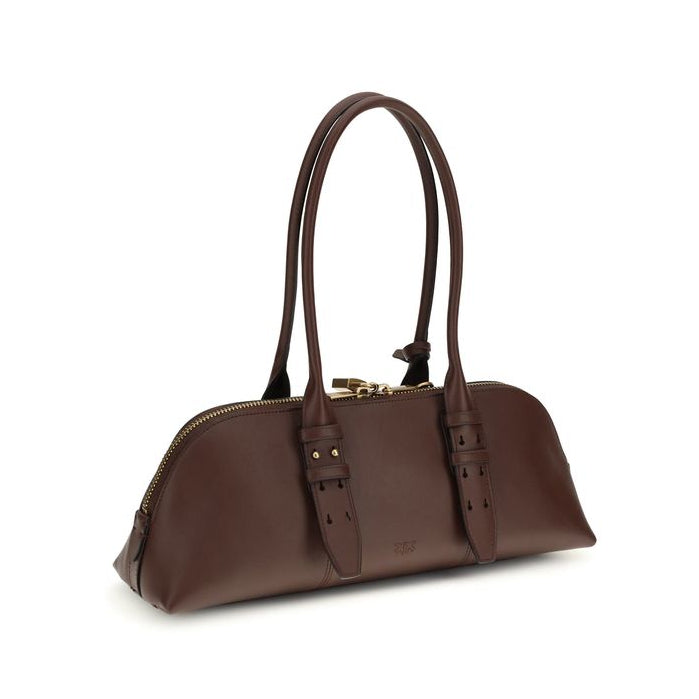 Bolso de hombro Pinko marrón de piel de becerro Bos Taurus