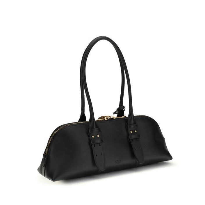 Sac bandoulière Bos Taurus en cuir de veau noir Pinko