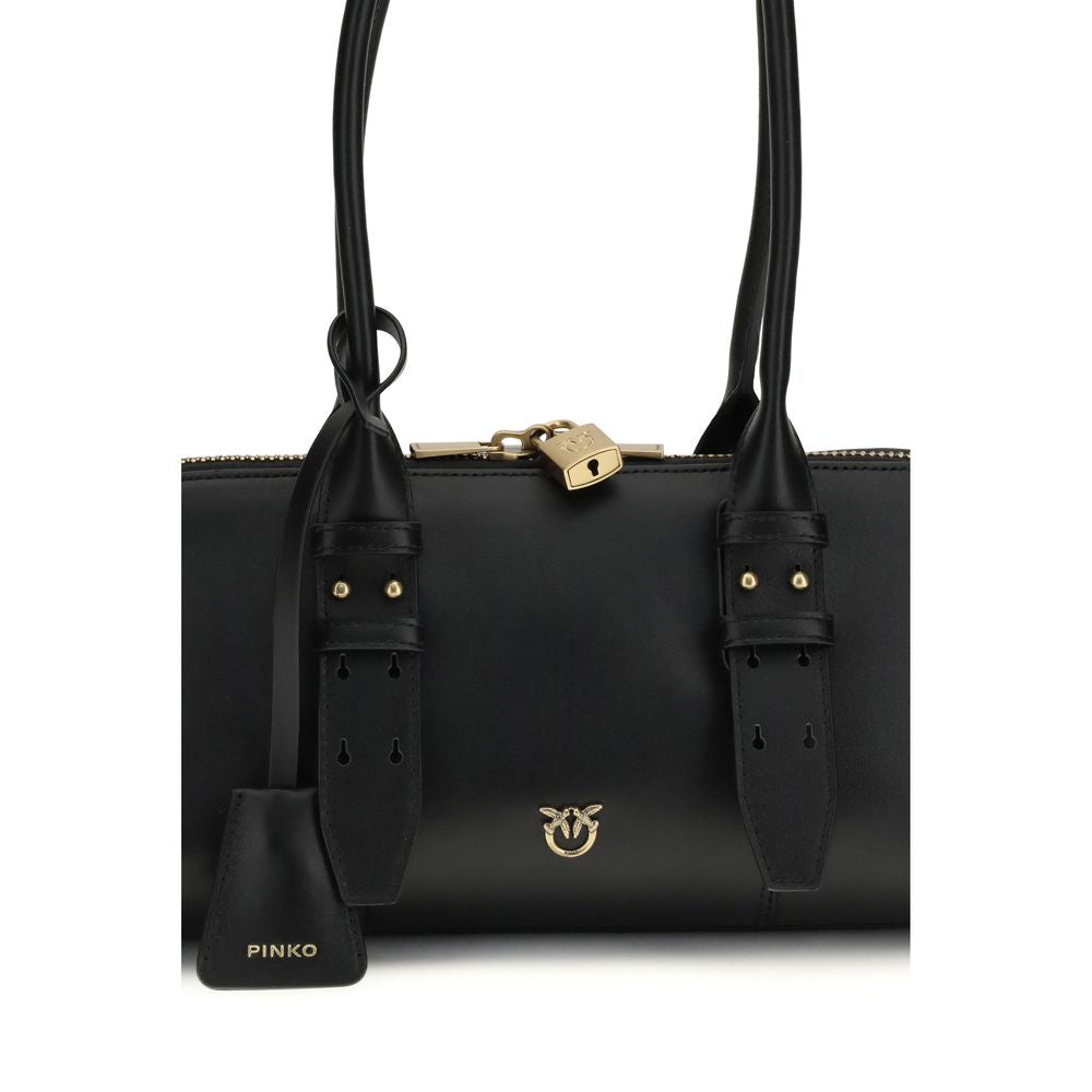 Sac bandoulière Bos Taurus en cuir de veau noir Pinko