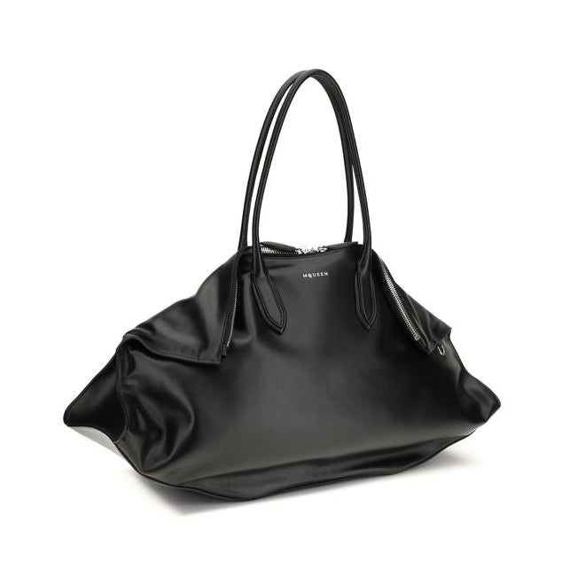 Bolso bandolera Bos Taurus de piel de becerro negra Alexander McQueen