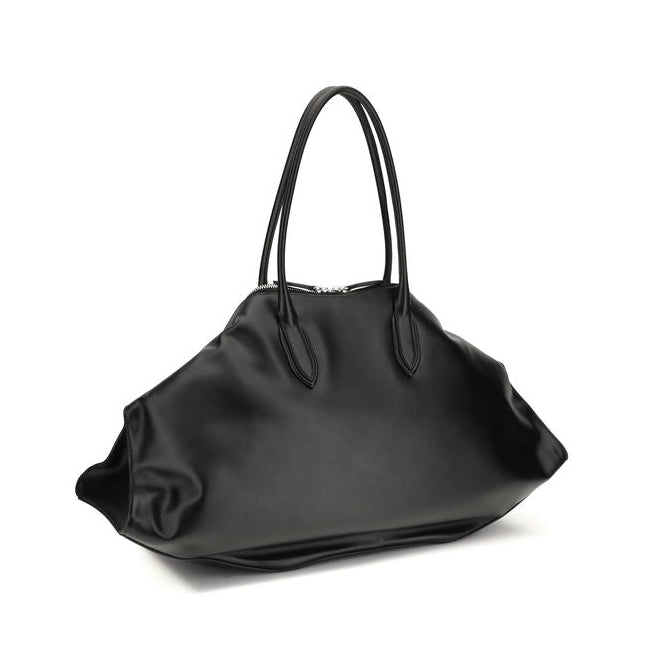 Bolso bandolera Bos Taurus de piel de becerro negra Alexander McQueen