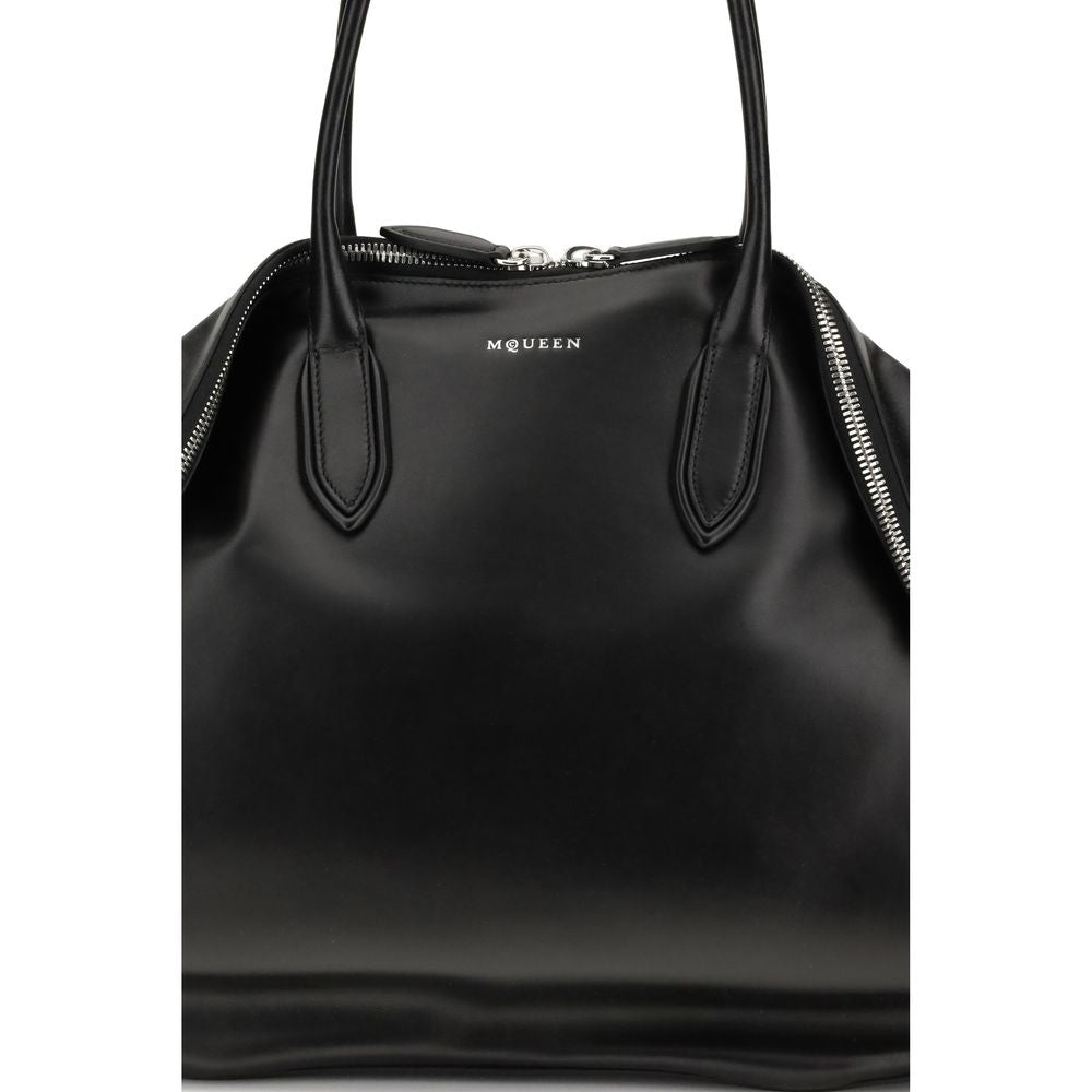 Bolso bandolera Bos Taurus de piel de becerro negra Alexander McQueen