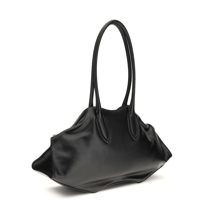 Bolso bandolera Alexander McQueen de piel de becerro negra Bos Taurus