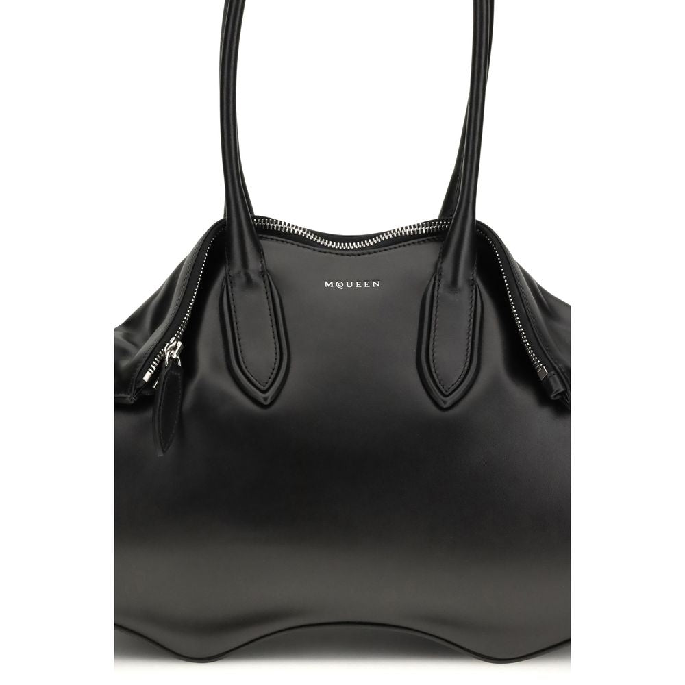 Bolso bandolera Alexander McQueen de piel de becerro negra Bos Taurus