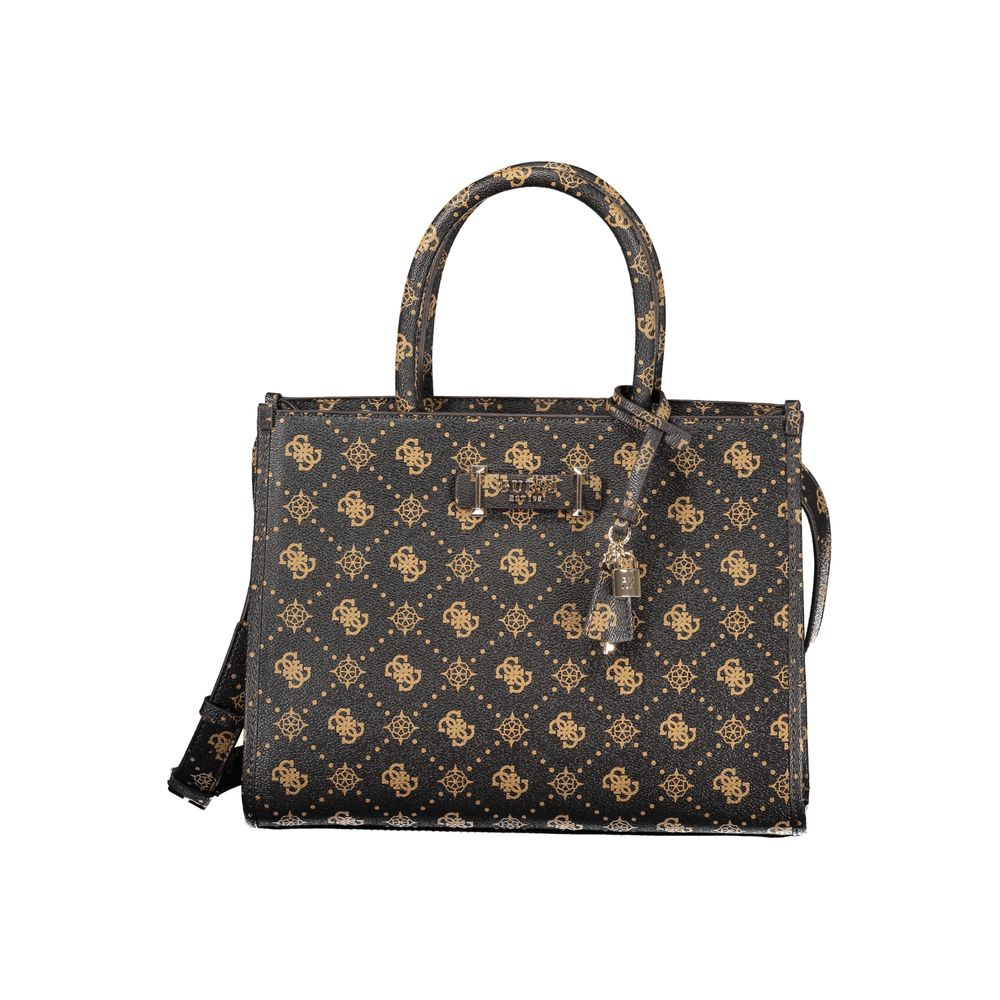 Sac à main en polyuréthane marron Guess