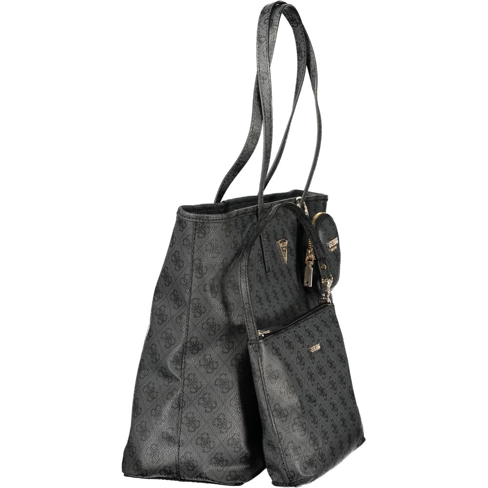 Bolso de mano de poliuretano gris Guess