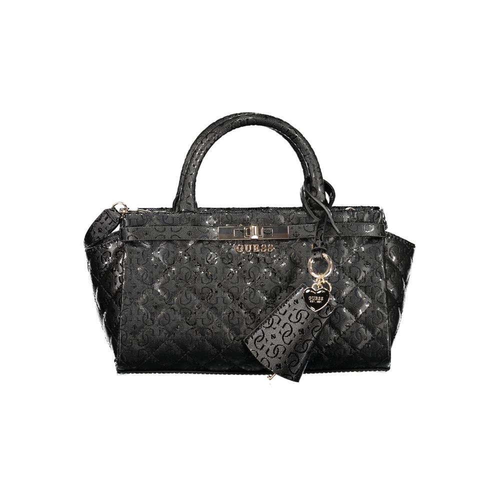 Black polyurethane Guess handbag