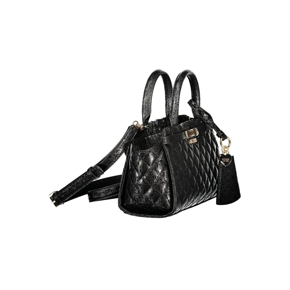 Black polyurethane Guess handbag