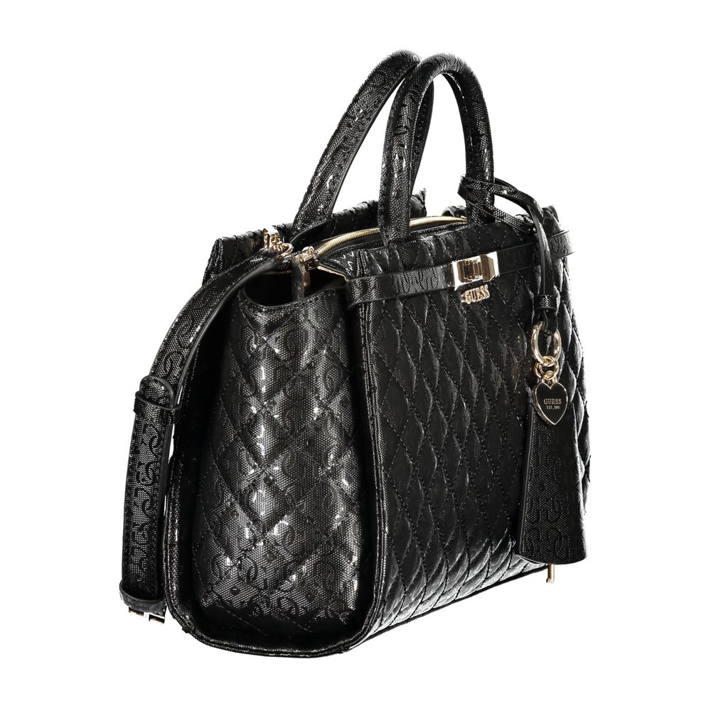 Sac à main en polyuréthane noir Guess