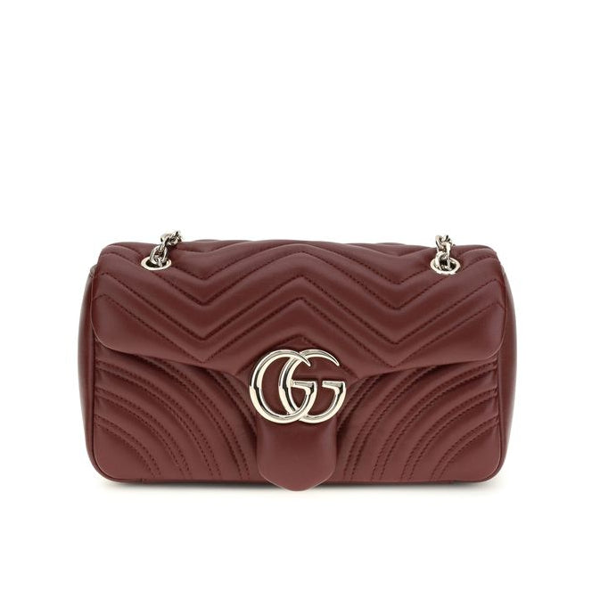Bordeaux Calf Leather Bos Taurus Shoulder Bag Gucci