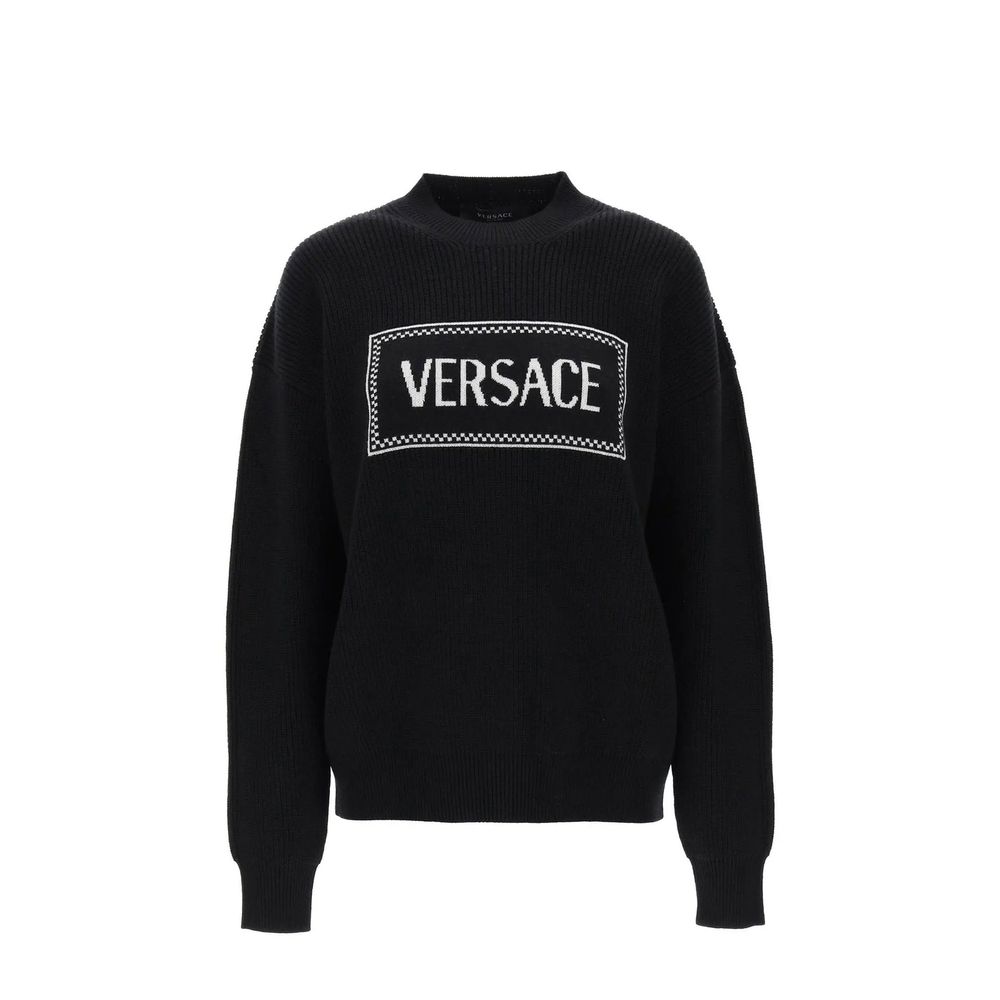 Pull en laine noire Versace