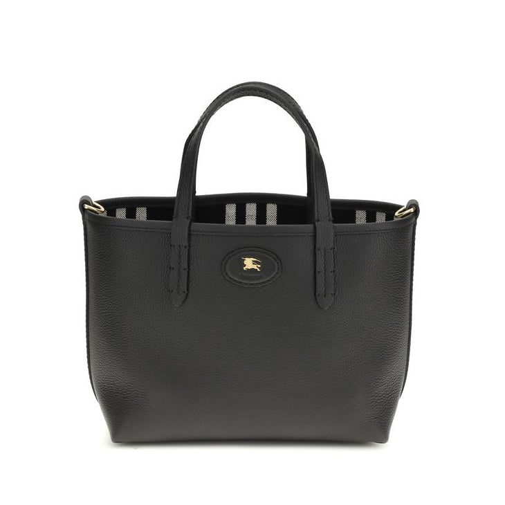 Sac à main Bos Taurus en cuir de veau noir Burberry