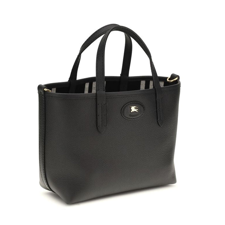 Sac à main Bos Taurus en cuir de veau noir Burberry
